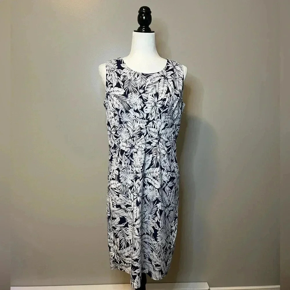 Lavena Sleeveless Sheath Dress  - Tropical Print
